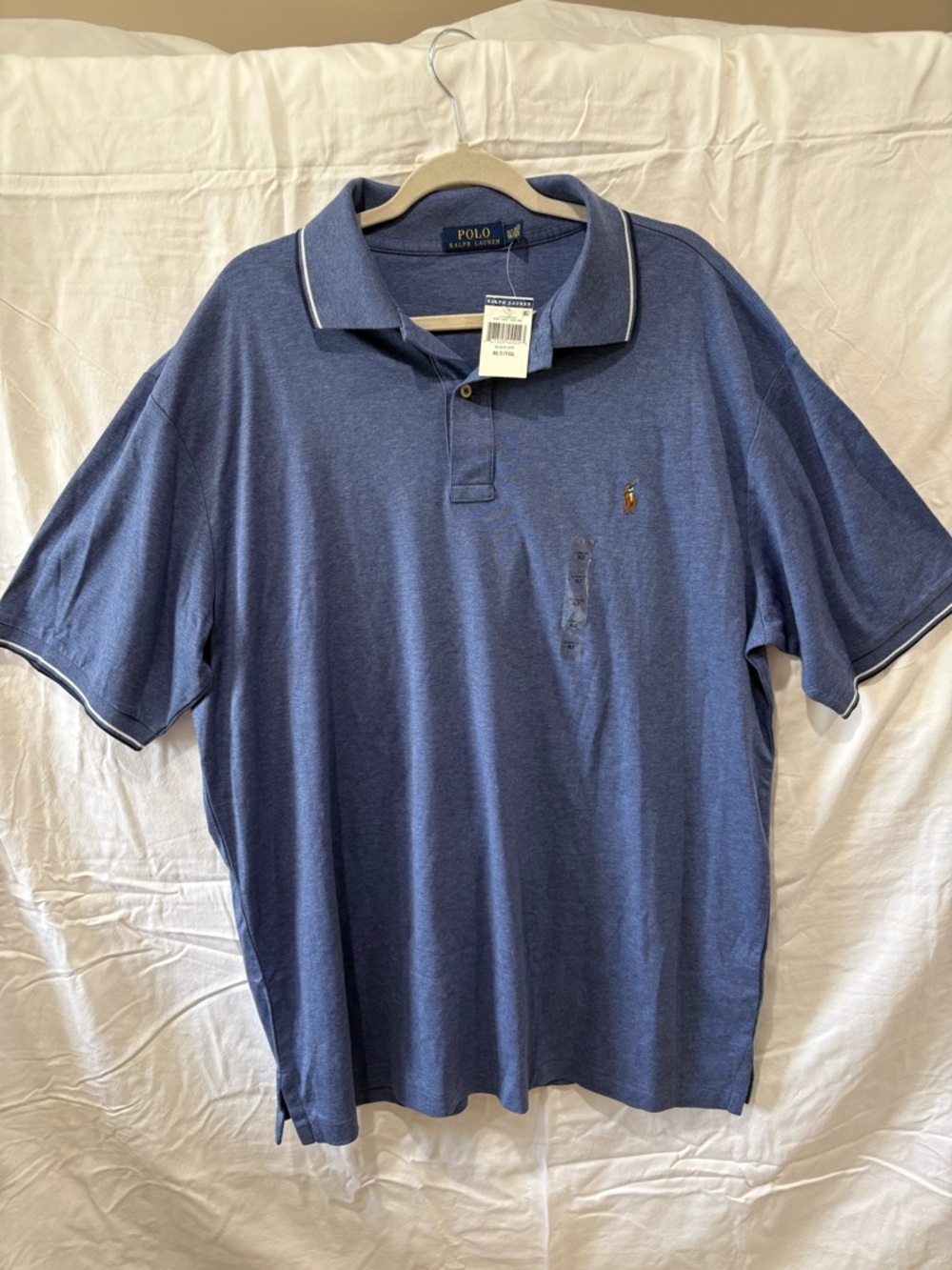 Polo by Ralph Lauren Navy Blue Pique Polo with Contrast Tipping